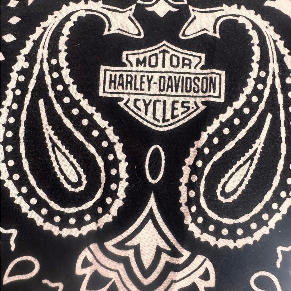 Harley-Davidson Black and White Paisley Bandana
